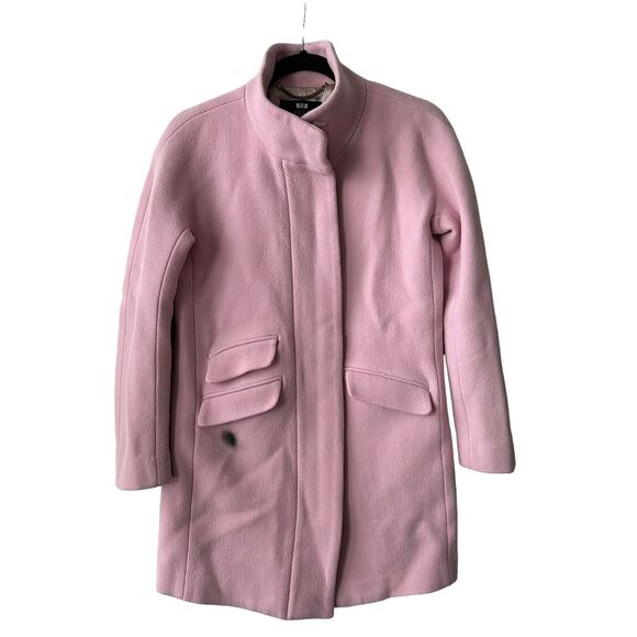 J. Crew Cocoon Coat Stadium Cloth Wool Pink - Picture 2 of 8